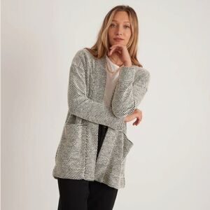 Marine Layer Black and White Cozy Cardigan Sweater